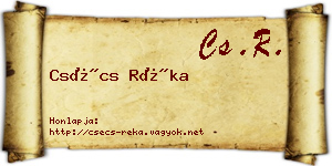 Csécs Réka névjegykártya